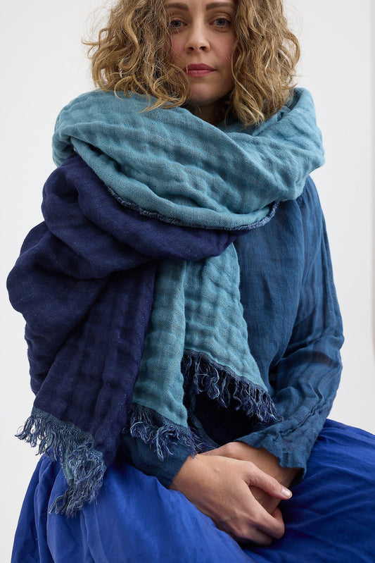 Two Toned Blanket - European Linen